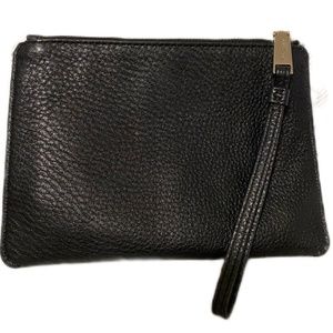 Cole Haan Dimpled Leather Wristlet Black